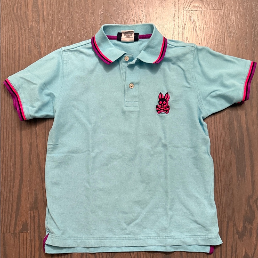 Kids blue psycho bunny Polo Shirt size large